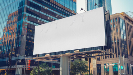 Free PSD Blank Billboard Mockup Featuring Large, Clear Space for Advertising or Promotion Designs, Perfect for Showcasing Ads in Urban or Outdoor Settings
