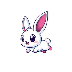 Obraz premium Playful cartoon rabbit digital art cute character design fantasy environment whimsical perspective