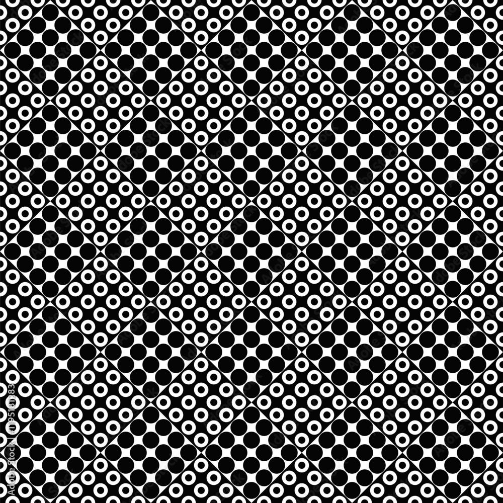 Poster circle pattern background - monochrome abstract vector graphic