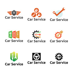 Set of Auto parts logo design. Automotive parts, automobile repairing car, vector design and illustration