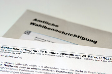 Amtliche Wahlbenachrichtigung mit Wahlscheinantrag
