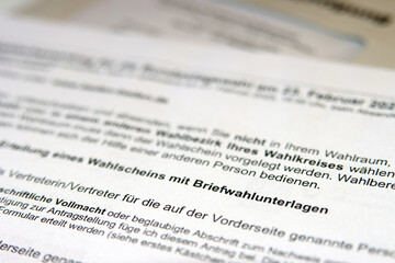 Amtliche Wahlbenachrichtigung mit Wahlscheinantrag