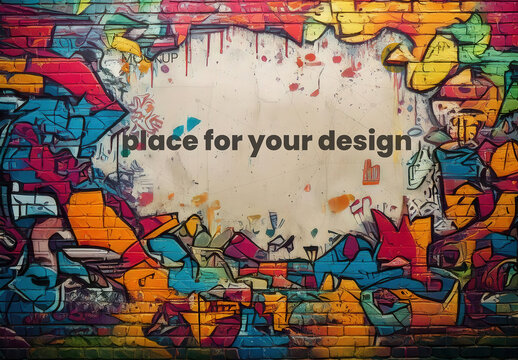 White Space Inside Urban Street Graffiti Mockup
