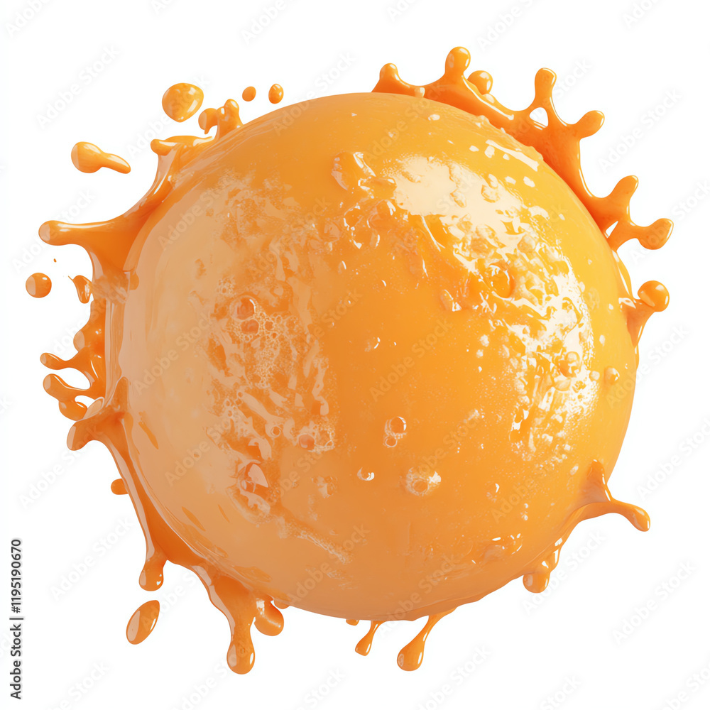 Poster a vibrant splash of orange liquid against a white background, creating a dynamic and refreshing visu