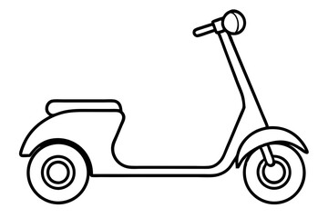 Detailed Scooter Line Sketch