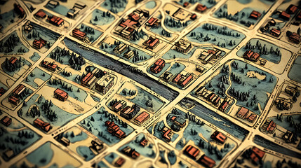 Retro us city map of winston, georgia. vintage street map. Windstone. Illustration