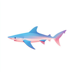 Obraz premium A vibrant, colorful illustration of a shark, showcasing its sleek form and aquatic beauty in a minimalist style.
