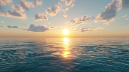 Obraz premium A Sunset over the Ocean with a Beautiful Sky