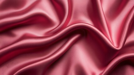 Smooth Ruby Red Satin Fabric Texture with Luxurious Background Detail