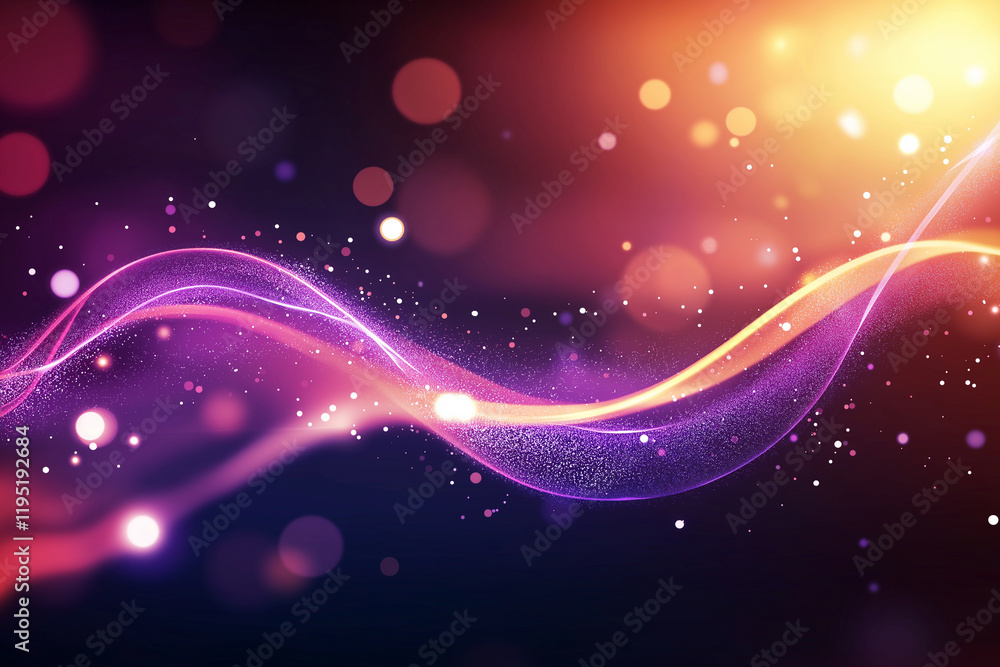 Aufkleber glowing particle wave background with vibrant colors and bokeh effects creates mesmerizing visual ex