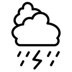 Weather Cloud Forecast Line Icon