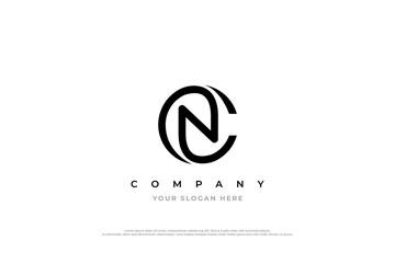 Letter NC or CN Monogram Logo Design