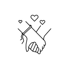 Outline Holding Hands icon, a symbol of togetherness.