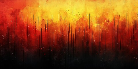Vibrant abstract art with fiery colors and dynamic textures depicting an intense atmosphere