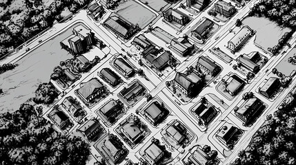 Fototapeta premium Haleyville alabama. us street map with black and white lines. Windstone. Illustration