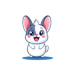 Obraz premium Cute cartoon rabbit character digital illustration whimsical style playful environment close-up view adorable concept