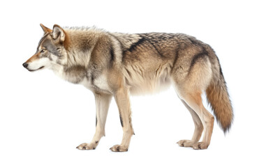 Wolf on white background. Wildlife. Predatory animal. Mammals.	