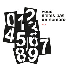 you are not a number.. 
stenciled vector numbers