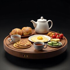 Fototapeta premium breakfast with tea and cookies