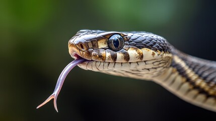 Fototapeta premium Close-Up of a Snake with its Tongue Out