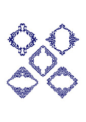 set of rhombus ornaments, frames