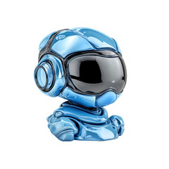 Futuristic Blue Robot Head AI, Technology, and Innovation Concept