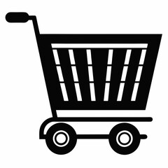 Commerce Cart Black Silhouette Vector