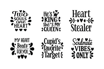 Valentine's Day SVG Bundle, Perfect for t-shirts, mugs, posters, banners, and more, featuring romantic designs, love quotes