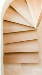 Light Wood Spiral Staircase Illustration