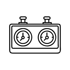 chess clock icon, chess clock line art - simple line art of chess clock, perfect for chess clock logos and icons and themed design 