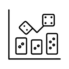 dice results chart icon, dice results chart line art - simple line art of dice results chart, perfect for dice results chart logos and icons and themed design 