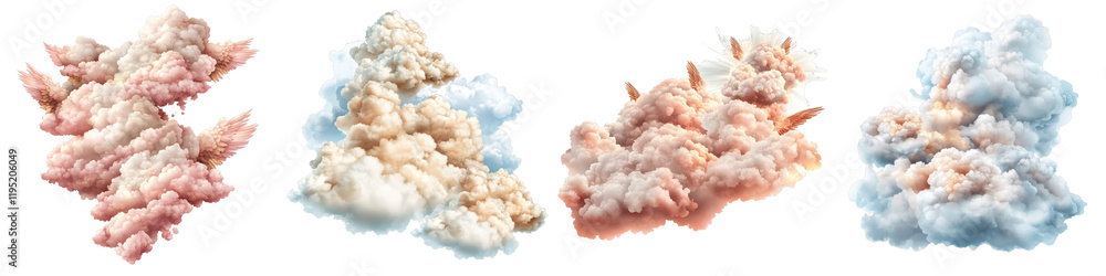 Poster beautiful colorful clouds displaying various shapes and textures in a stunning sky composition for c