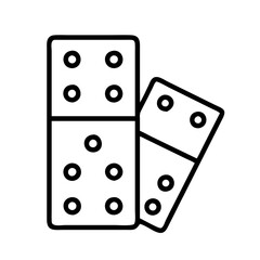 dominoes icon, dominoes line art - simple line art of dominoes, perfect for dominoes logos and icons and themed design 