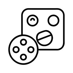 game night emoji icon, game night emoji line art - simple line art of game night emoji, perfect for game night emoji logos and icons and themed design 