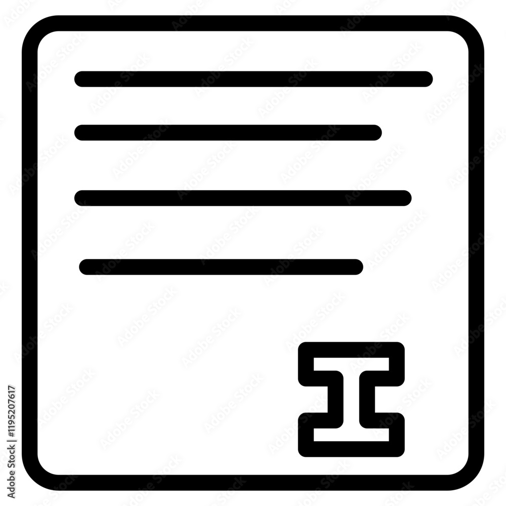 Poster message text typing line icon