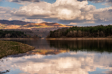 nature sceneries over the lake pertusillo coastline, Grumento nove, Potenza