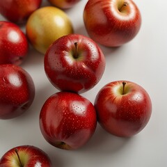 A collection of red and green apples focus on natural fresh fruit background