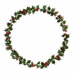 Holly Berry Wreath Illustration