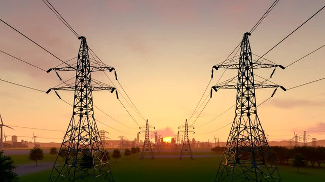 electricity, power, energy, electric, pylon, tower, sky, line, sunset, cable, high, voltage, industry, electrical, wire, transmission, technology, blue, steel, supply, industrial, structure, silhouett