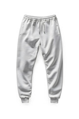 Blank grey sport man's sweatpants mockup, front view, isolated on white background