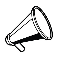 Simple Black and White Megaphone Illustration