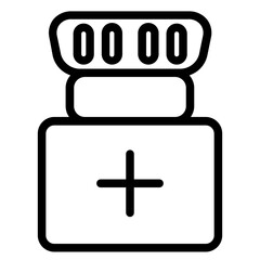 Obraz premium Pill Jar Medicine Line Icon