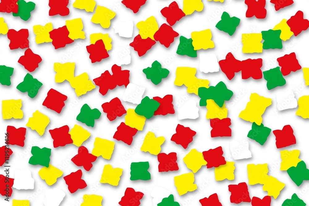 Poster abstract colorful pattern with scattered geometric shapes