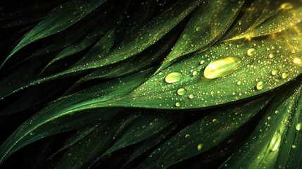 Dew drops and green grass. Generative AI