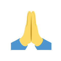 folded high five hands praying vector symbol sign icon illustration