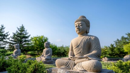 Obraz premium Serene Buddha Statues in Garden