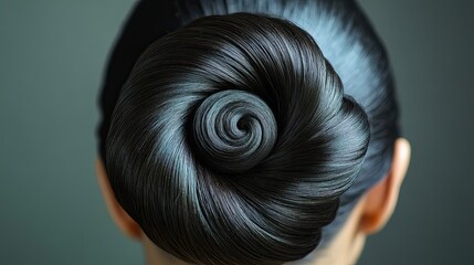 Elegant Spiral Hair Bun Stylish Back View