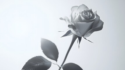 Elegant White Rose with Soft Background for Romantic Aesthetic