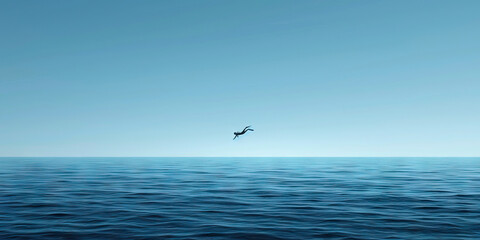 Fototapeta premium Person Falling into Ocean from Height