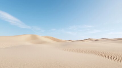 Vast Desert Landscape Under Blue Sky